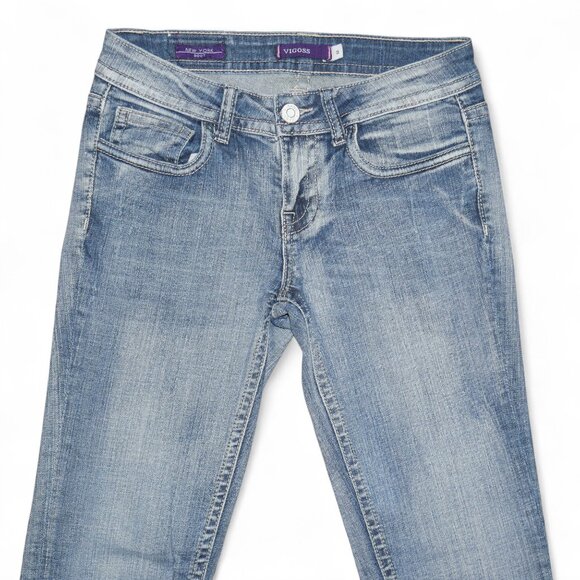 Vigoss Bootcut Jeans Women Size 3 Stretch Rear Flap Pocket Indigo Wash EUC - Picture 3 of 11